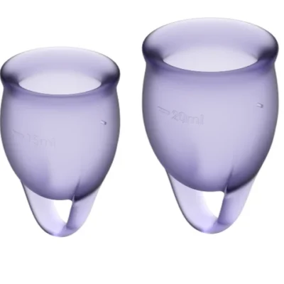 Satisfyer Feel Confident – Set di 2 coppette mestruali viola