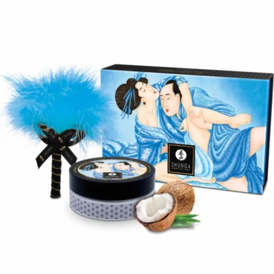 Shunga Coconut Thrills – Polvere da massaggio al cocco con piuma
