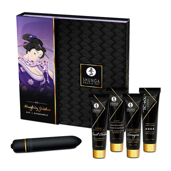 Shunga Kit Geisha Cattiva – Cofanetto con mini vibratore e creme